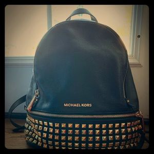 michael kors rhea large studded leather backpack